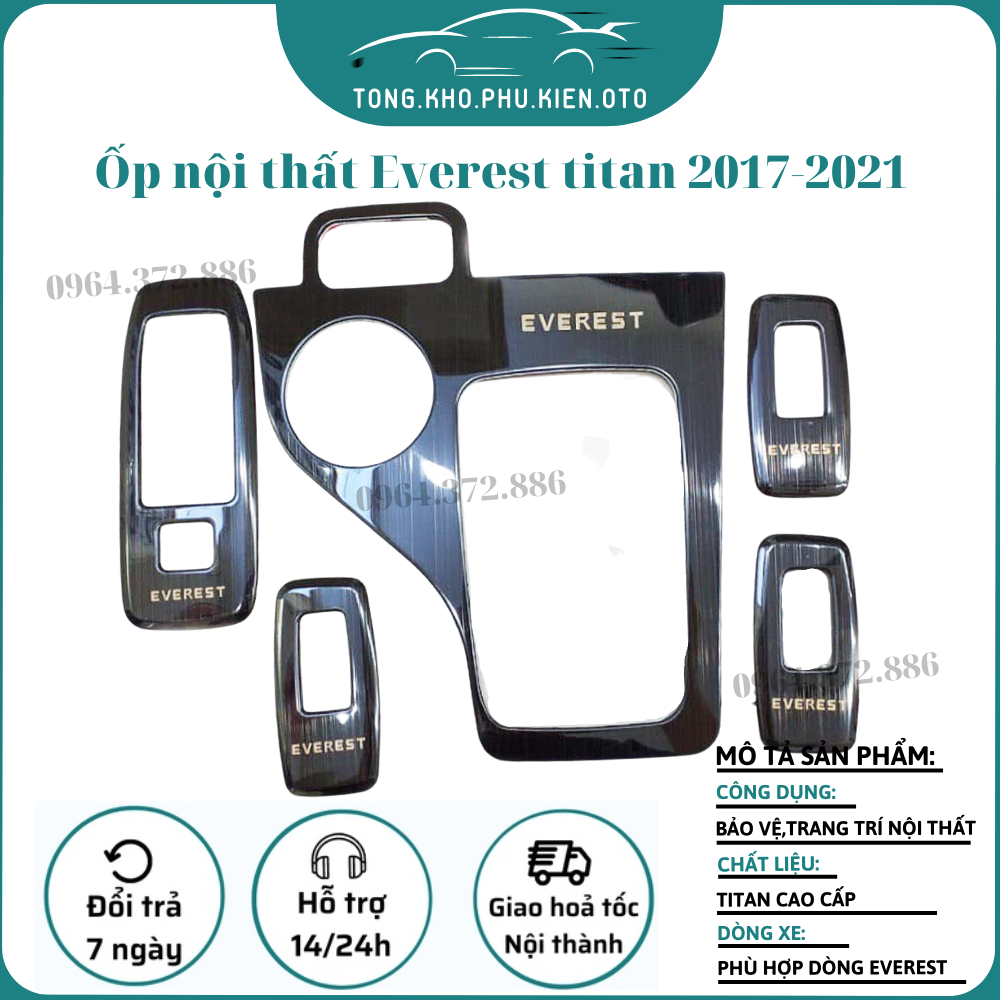Ốp nội thất Ford Everest 2017-2021 Titan phay xước cao cấp