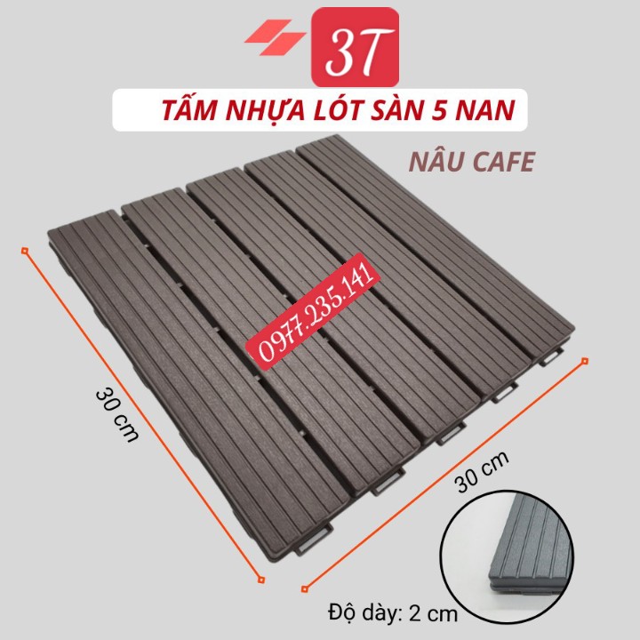 Tấm lót sàn PP.30x30x2cm, Vỉ Nhựa Lót Sàn Ban Công, HVNXK, Vỉ gỗ nhựa Composite lót sàn ngoài trời