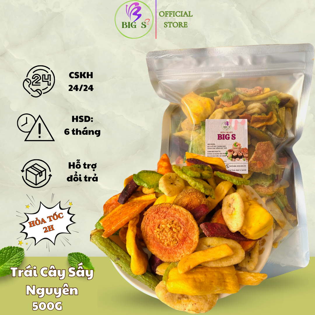 Trái cây thập cẩm sấy hàng nguyên 500g bigs