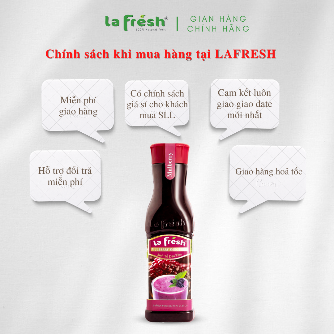 Sinh Tố Dâu Tằm Lafresh Đà Lạt Chai 650ml