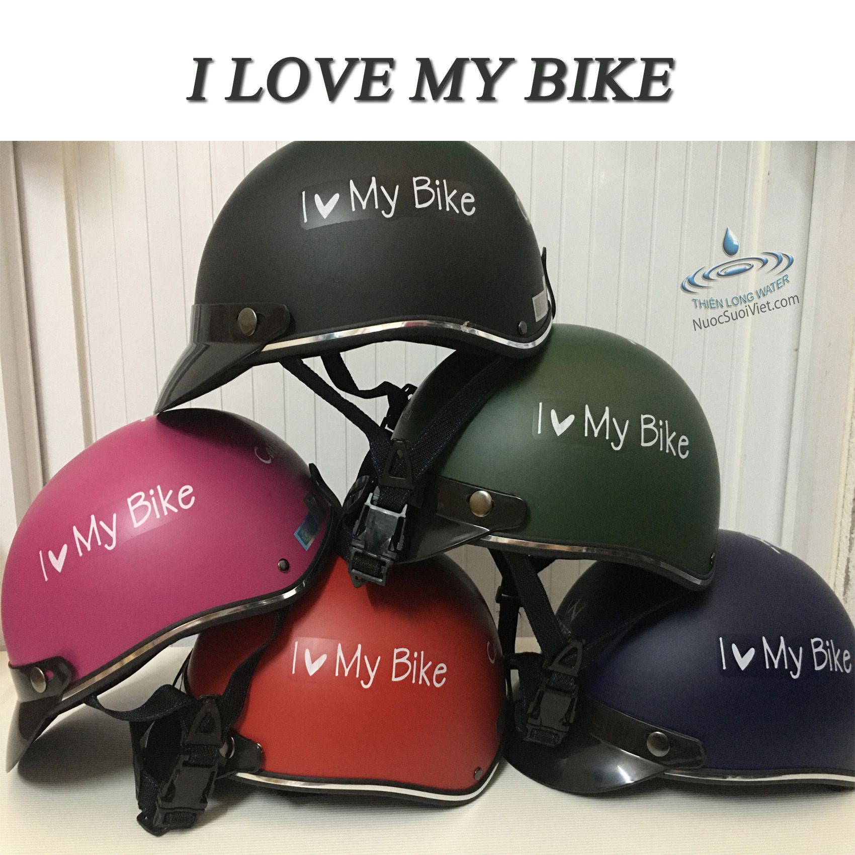 Nón Bảo Hiểm Kiểu Thái I Love My Bike - Mũ Bảo Hiểm Nửa Đầu Thời Trang Nam Nữ