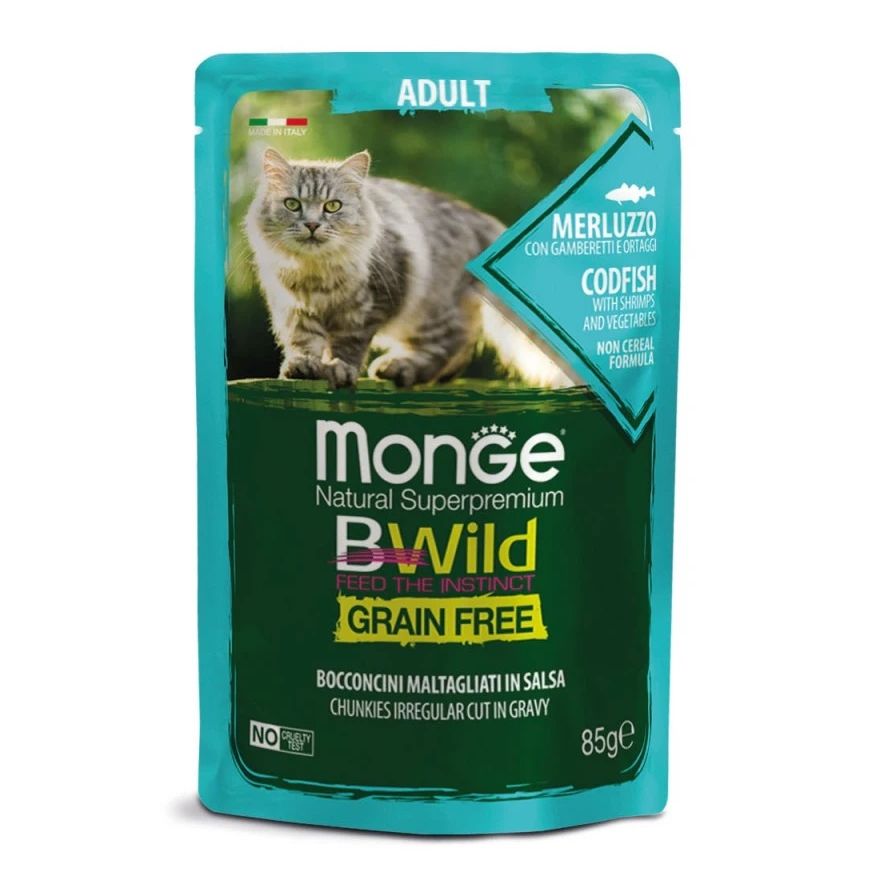 Gói 85g- Thức ăn cho mèo Pate Monge BWild