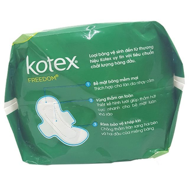 Băng vệ sinh Kotex Freedom Maxi cánh 8 miếng