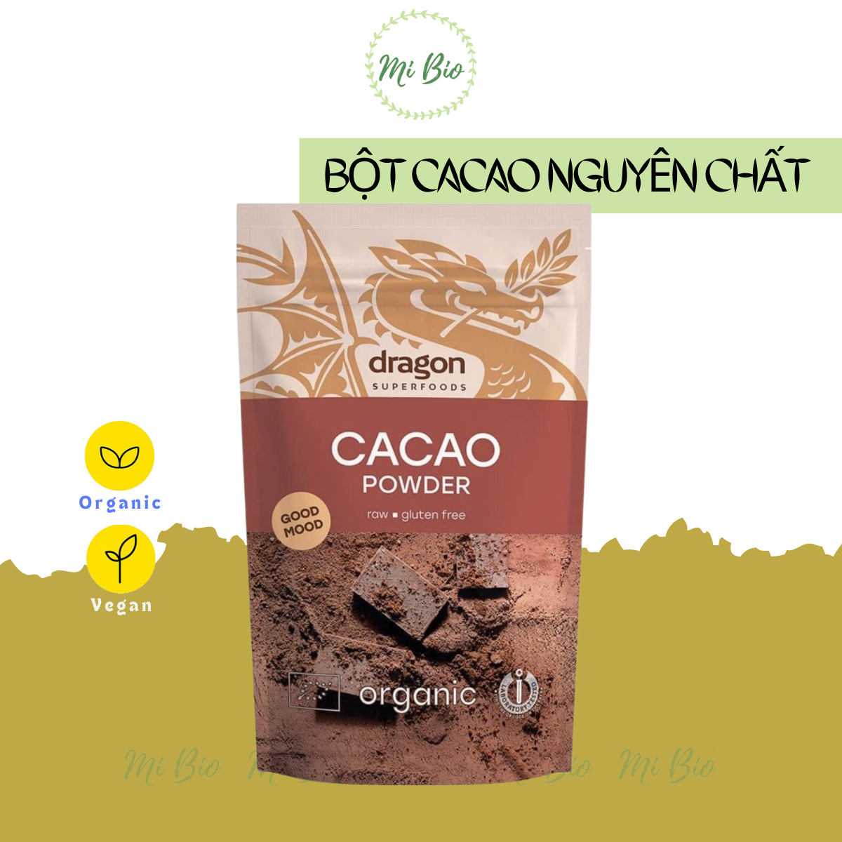 Pure organic cocoa powder 200gr - Dragon Superfoods