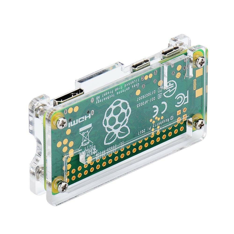 Acrylic Case 4 in 1 Kit for Raspberry Pi Zero W and Pi Zero with Heat Sink