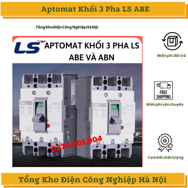 APTOMAT Át khối 3 Pha MCCB LS 3P ABE 20A 100A