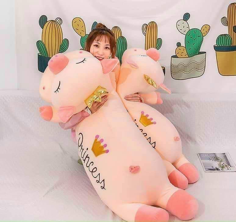 [HCM]Gấu bông heo đội vương miệng dáng nằm kích thước 80cm Xưởng gấu bông Việt Nam Gấu Bông Heo Hồng Gấu Ôm Cho Bé Gấu Bông Để Ôm Gấu Bông Để Trang Trí