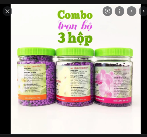 Bộ Ba Phân Bón Lan Rynan Dạng Tan Chậm (Cây con - cây trưởng thành - cây ra hoa) lọ 150gram