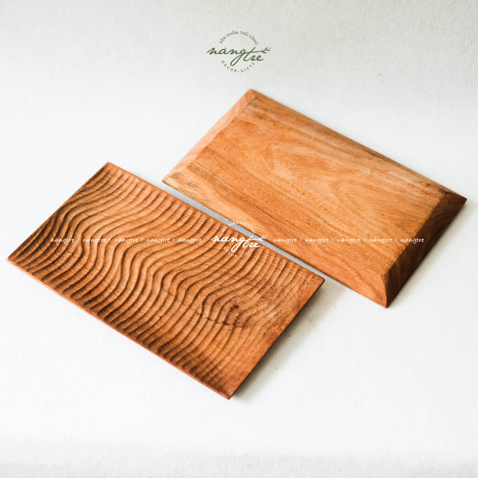 [HCM]Khay chữ nhật bằng gỗ đỏ/ Khay gỗ decor (33X20cm)