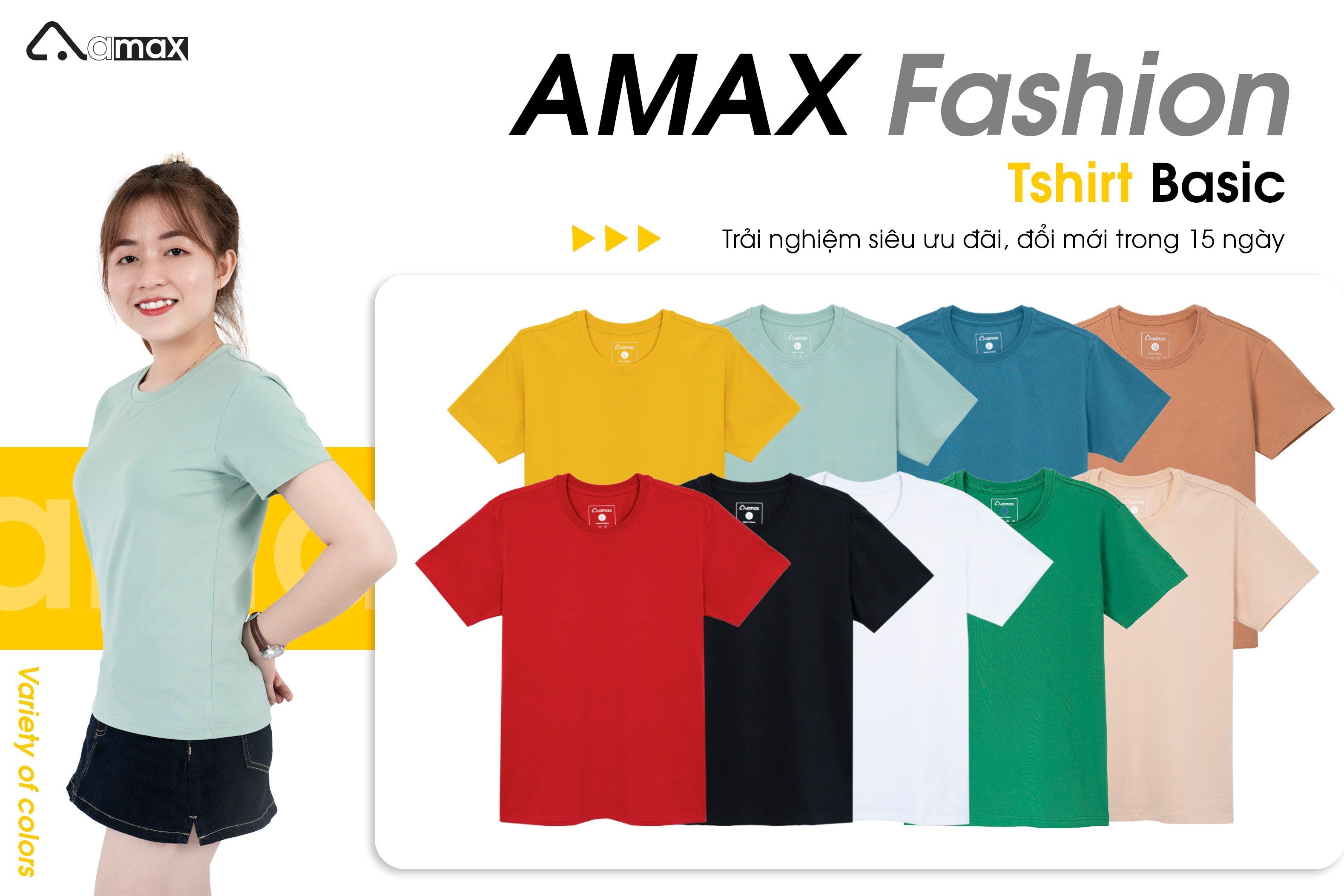 Áo thun trơn cho nữ, chất Cotton co dãn 4 chiều, 100% cotton