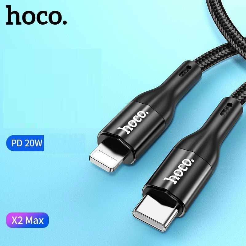 Cáp sạc nhanh type c sang ln pd 20w qc3.0 hoco x2 max 1 mét dây dù