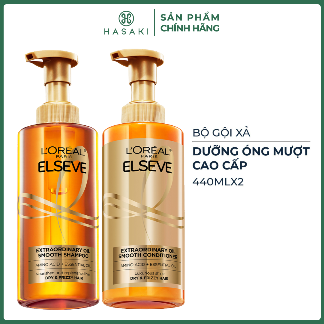 Bộ gội xả l'oreal dưỡng tóc suôn mượt tóc cao cấp 440mlx2 hasaki sản phẩm chính hãng