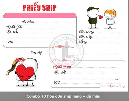 [HCM]Combo 10 hóa đơn ship hàng - đủ mẫu