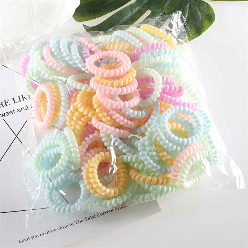 Set 5 cột tóc lò xo màu pastel nhẹ nhàng