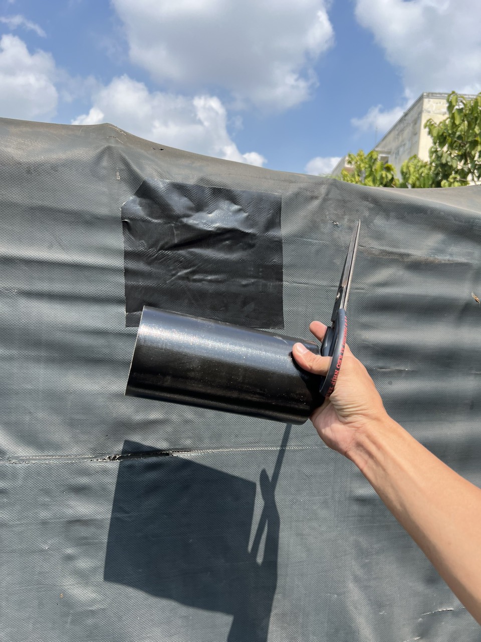 keo dán bạt xe tải đen 20cm