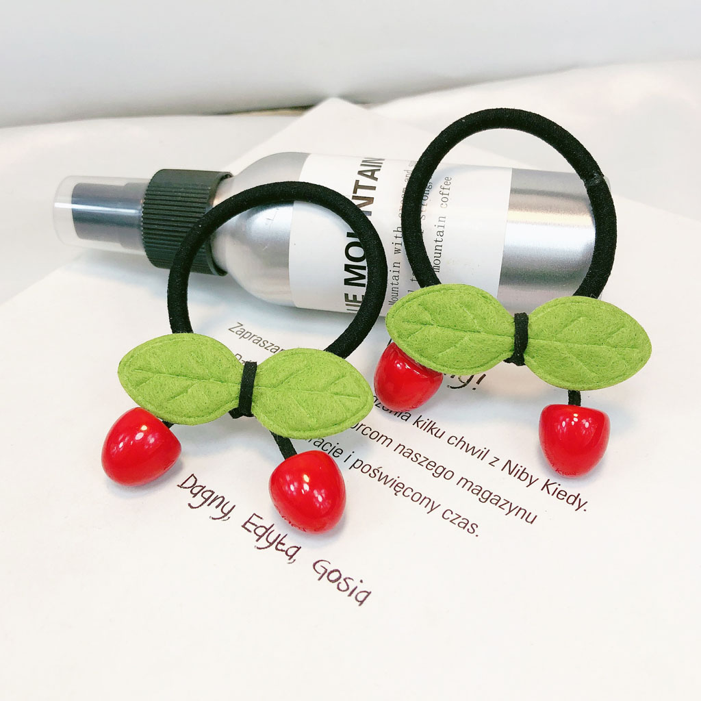 [Set 2] Cột tóc Cherry lá cây dễ thương CT96