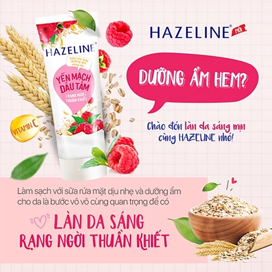 Sữa rửa mặt hazeline dưỡng ẩm sáng 50g