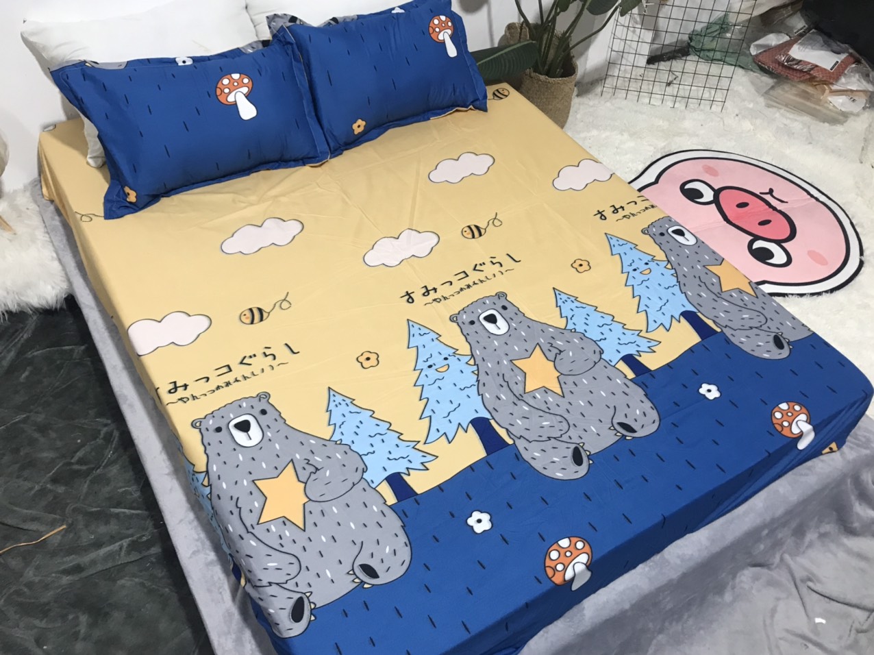 Bộ Ga Gối 3 Món ( Gồm 1 Ga Bo Chun + 2 Vỏ Gối) Mã CH202