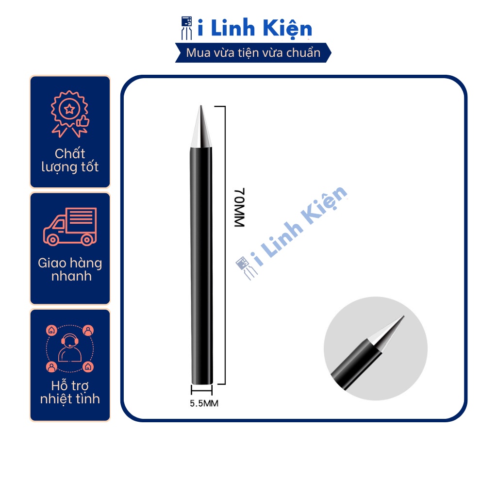 Mũi hàn thiếc đầu mỏ hàn 60W 220V cao cấp bám thiếc tốt độ bền cao.
