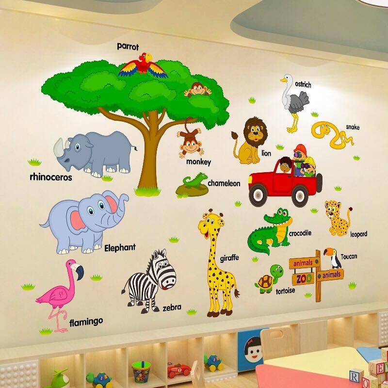 [HCM]Decal dán tường vườn thú tiếng anh