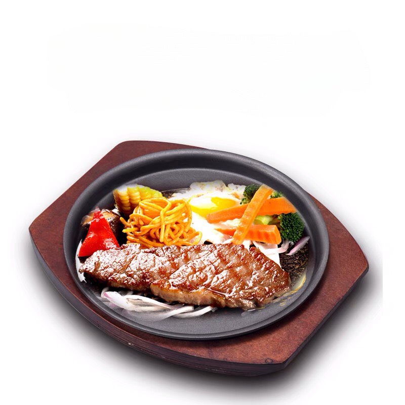 Chảo gang tròn có đế gỗ 6 kích thước