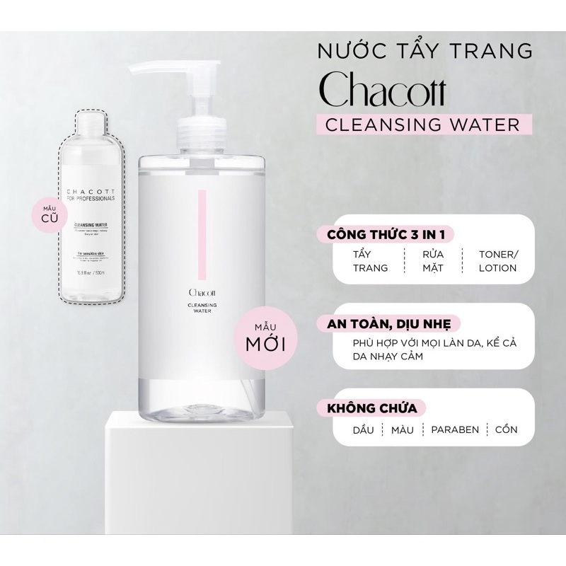 Nước tẩy trang Chacott micellar water 500ml