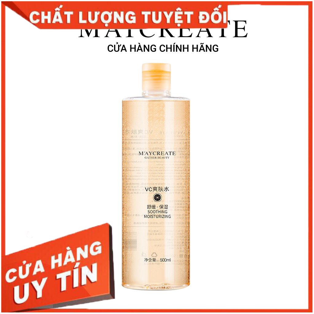 Nước hoa hồng maycreate vc smoothing moisturising toner 500ml cấp ẩm, trắng da , giảm mụn , phù hợp mọi loại da