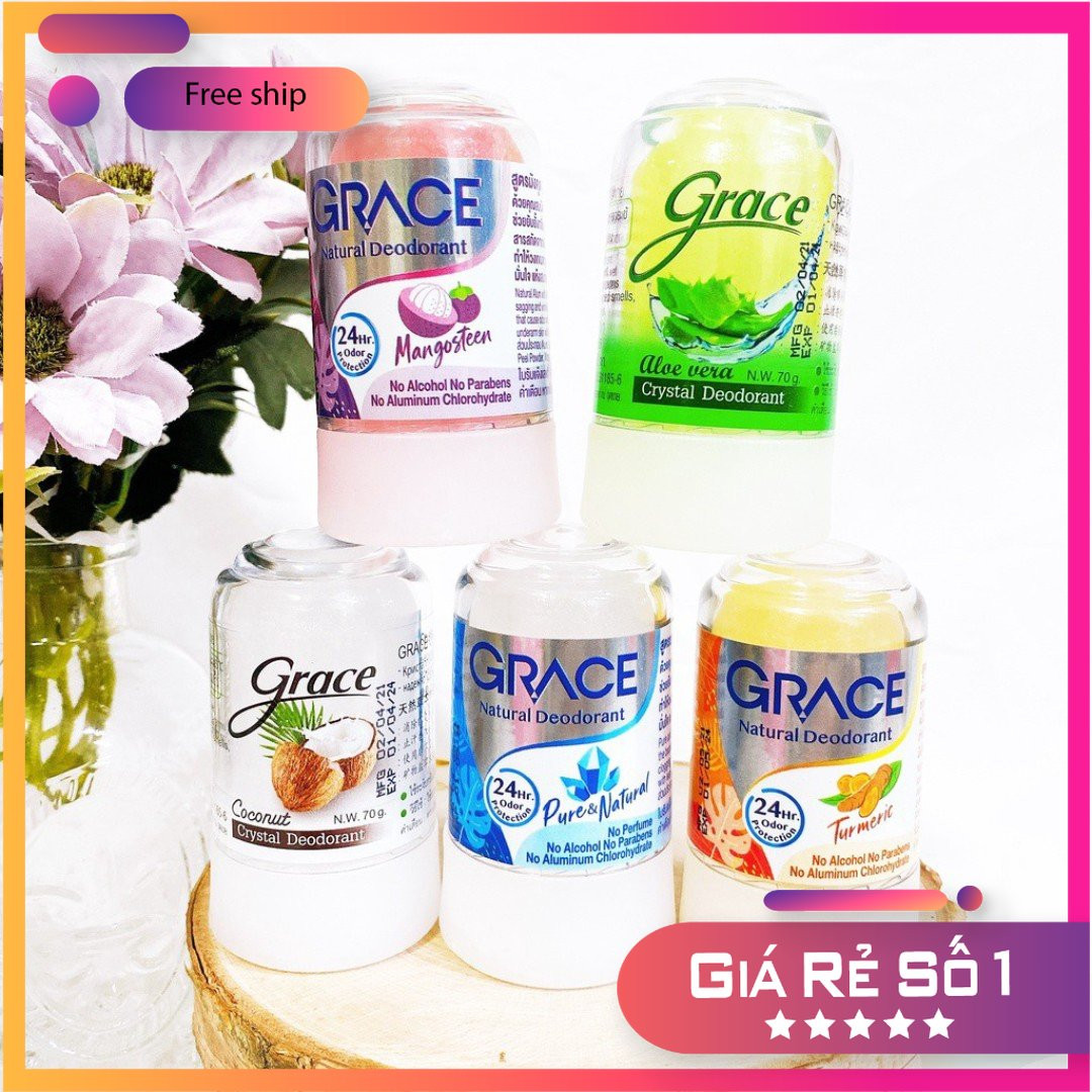 Lăn Khử Mùi Đá Khoáng Grace Thái Lan 70g
