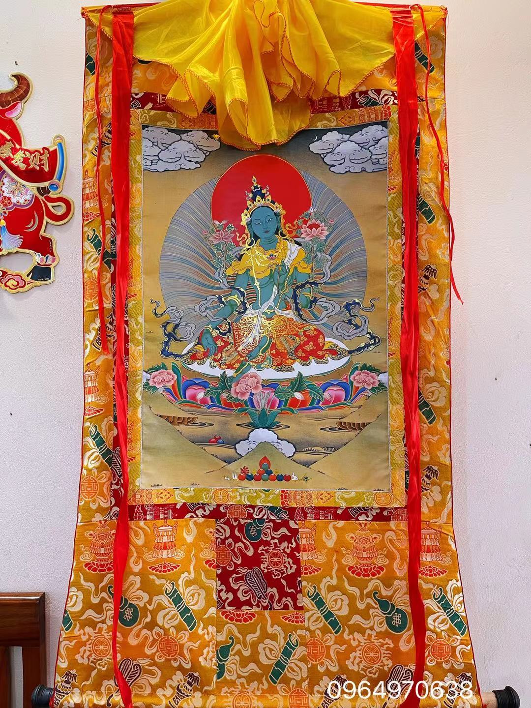 Tranh thangka Tara Xanh