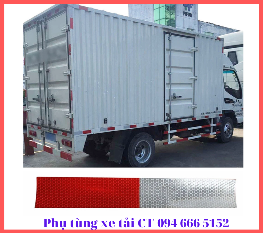 Decal phản quang 3M khổ 5cm-Dán thùng&cản hông xe tải
