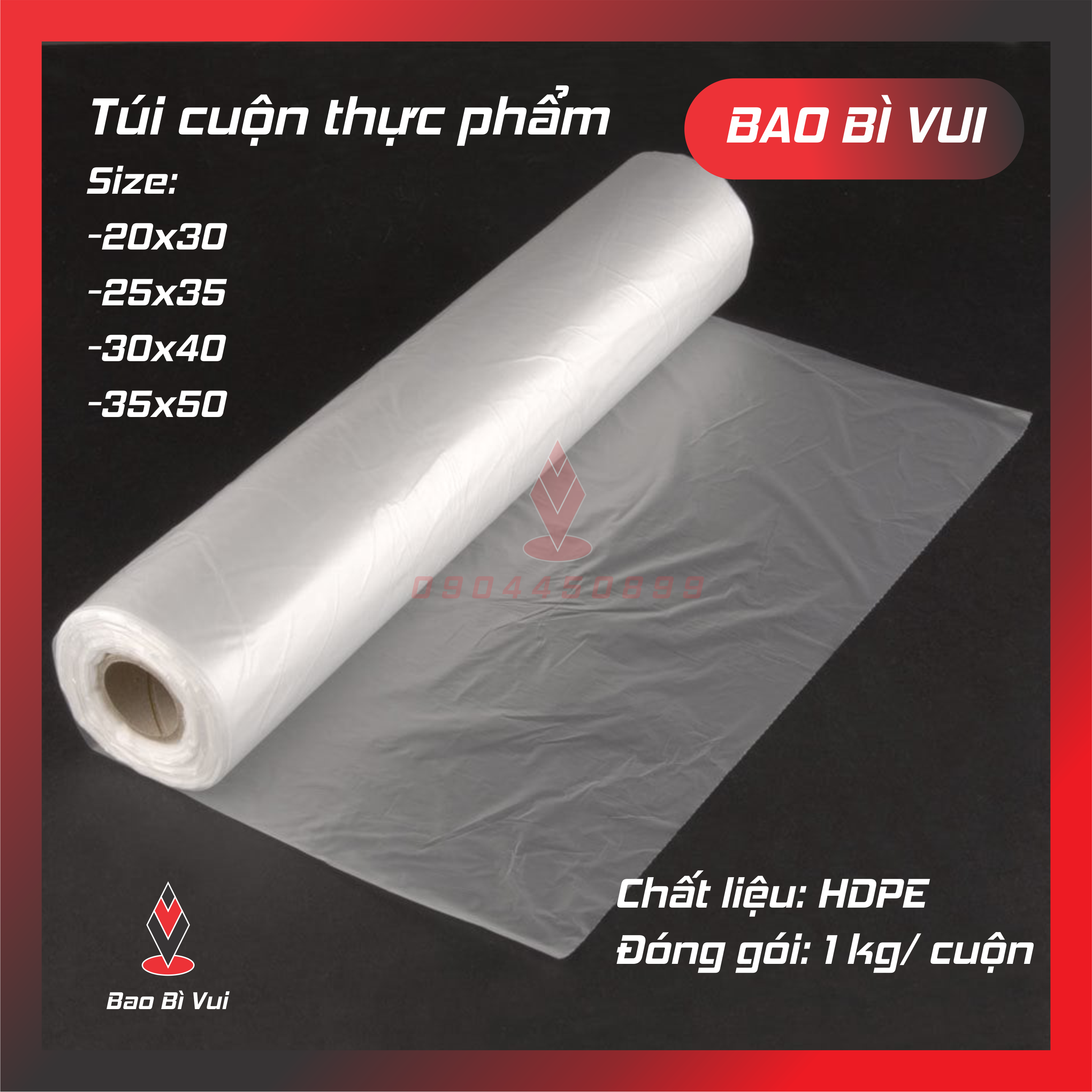Cuộn 1 kg Túi cuộn thực phẩm CAO CẤP