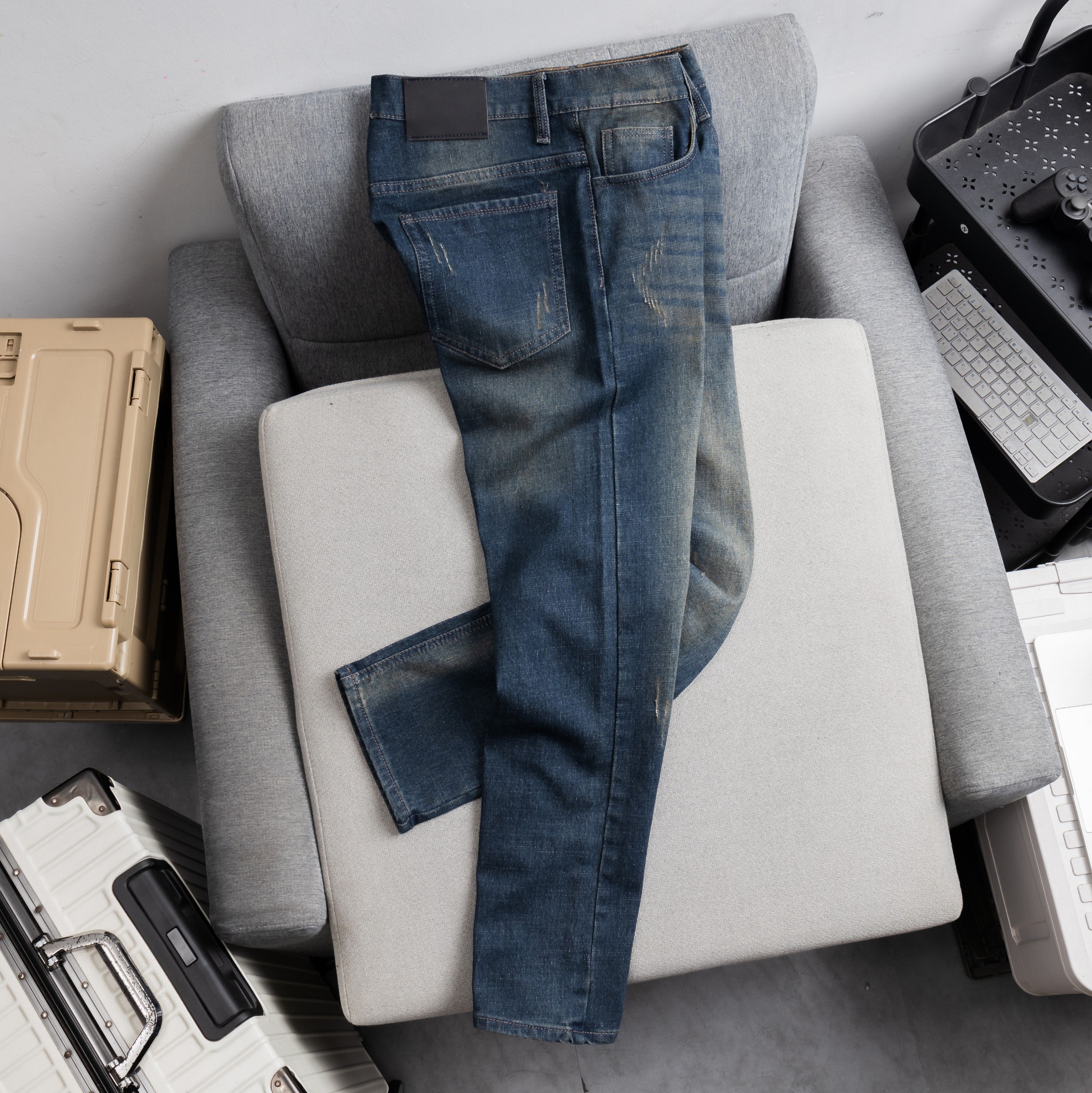 Quần Jeans nam quần bò nam co giãn tốt KGN20 nút gài khoá kéo chuẩn men hàng mới hình thật