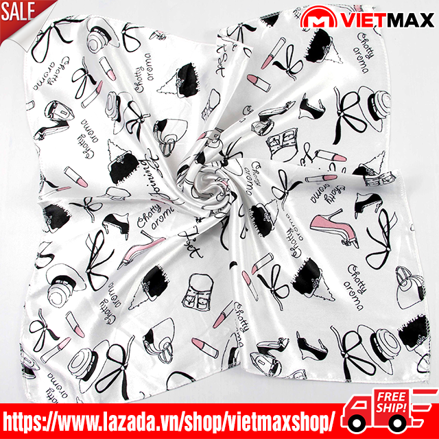 Khăn Lụa Satin Vuông Quàng Cổ Kiêm Buộc Tóc Thanh Lịch (Bandana Cổ Điển 50x50 cm)