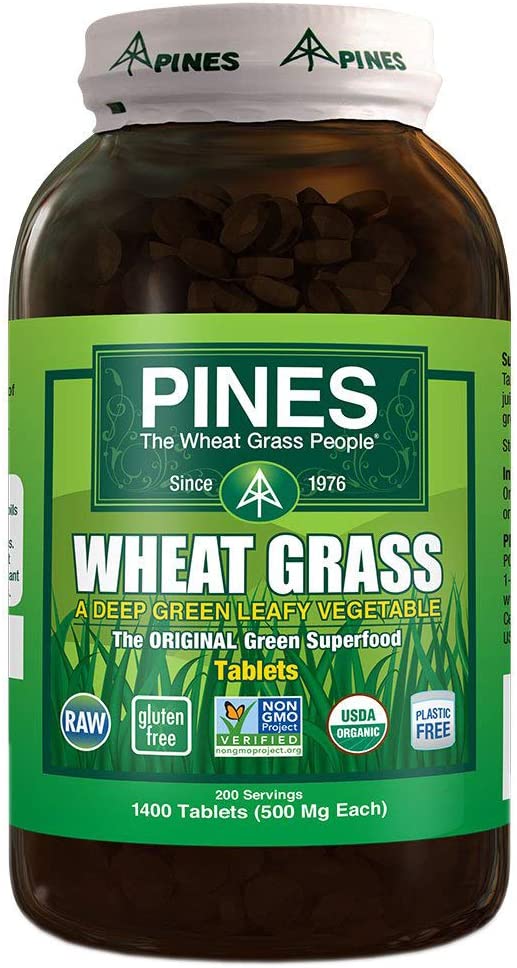 Pines Organic Wheat Grass, 1400 Count Tablets