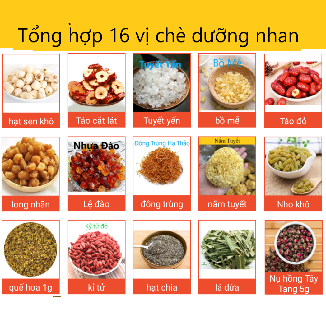 Sét Chè Dưỡng Nhan 16 vị - BẾP NHÀ VỊT