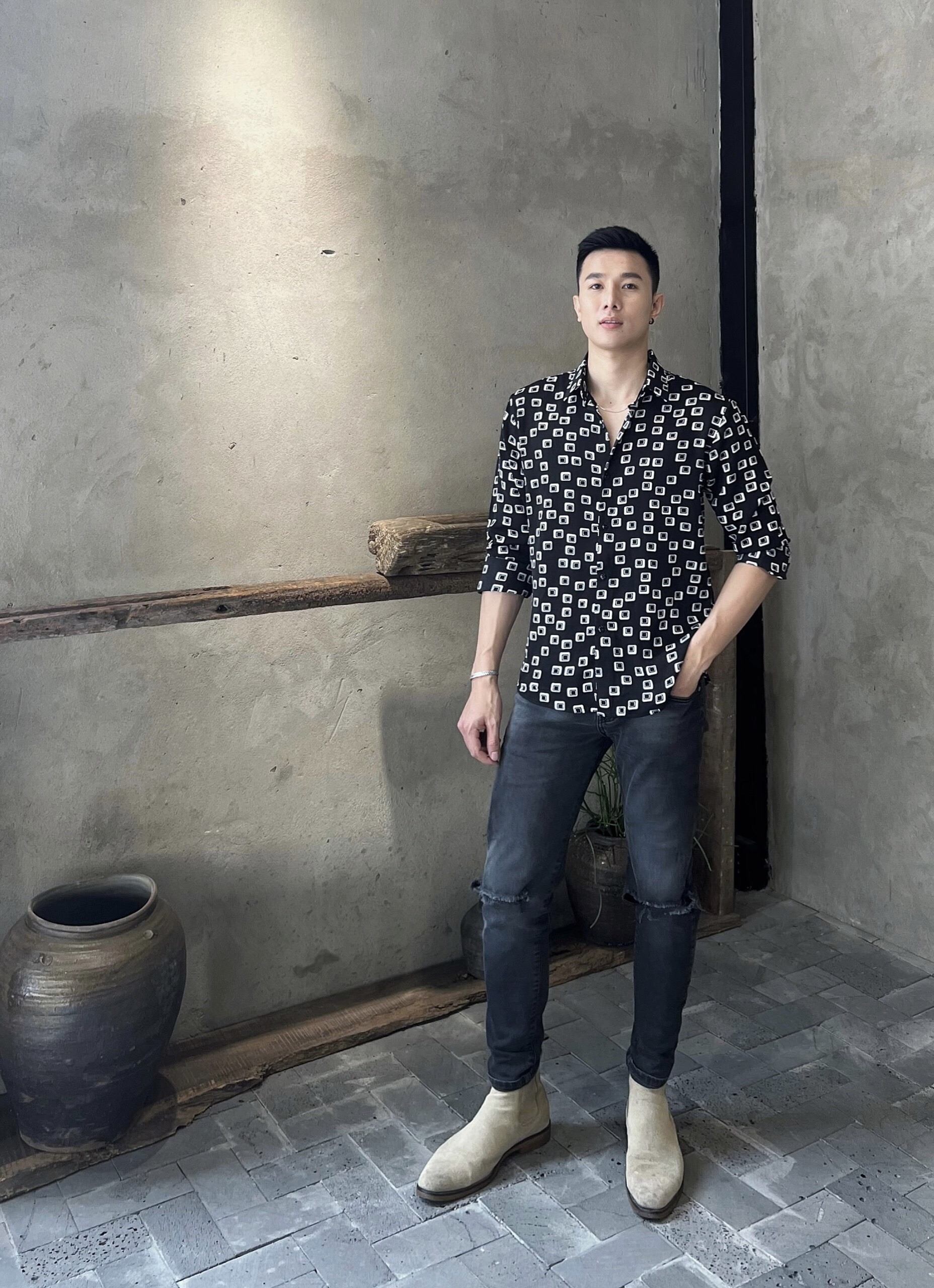 áo sơ mi lụa dài tay form rộng S10