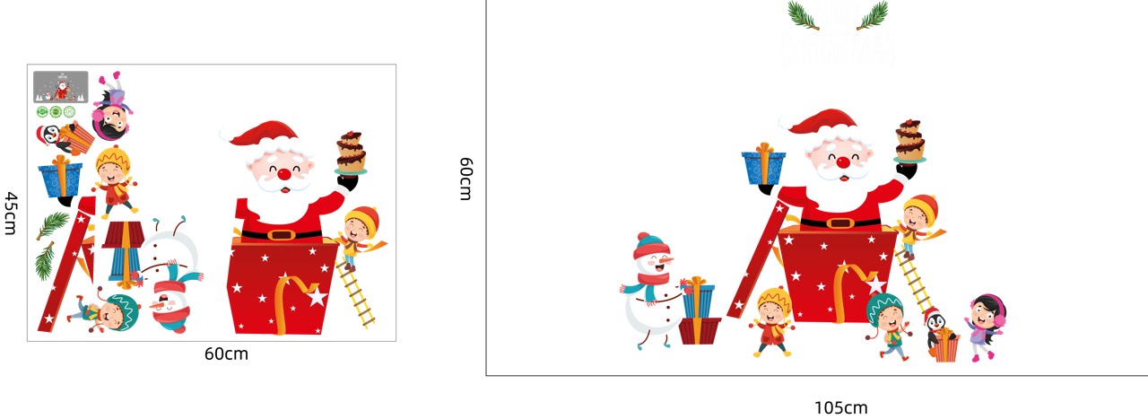 [HCM]Decal trang trí Noel - Thùng Qùa đỏ lớn chào lễ