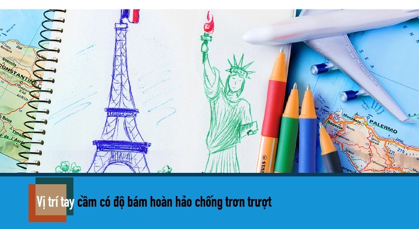 Combo Bút bi bấm STABILO  pointball POINT ( Xanh, Đen, Đỏ, Xanh lá, Tím, Xanh nhạt)