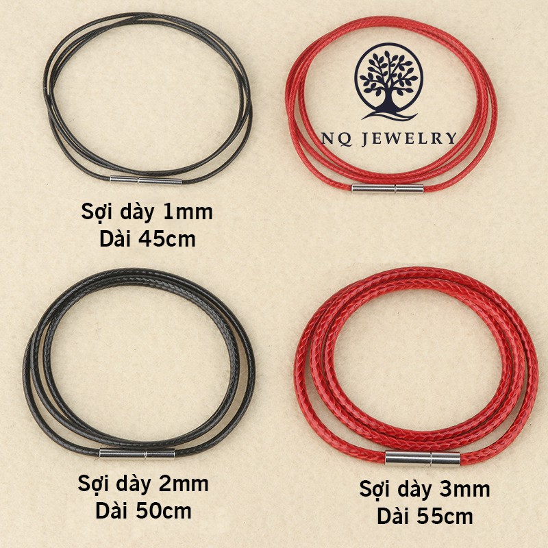 Dây da dây chuyền đeo cổ khóa inox cao cấp - NQ Jewelry