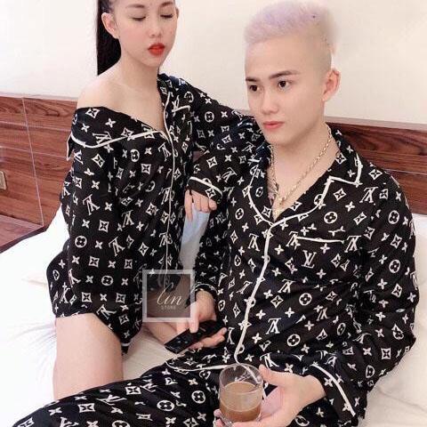 Quỳnh Chi Luxury Bộ quần áo dài tay nam , đồ ngủ nam sang chảnh chất liệu kate thái CDT33