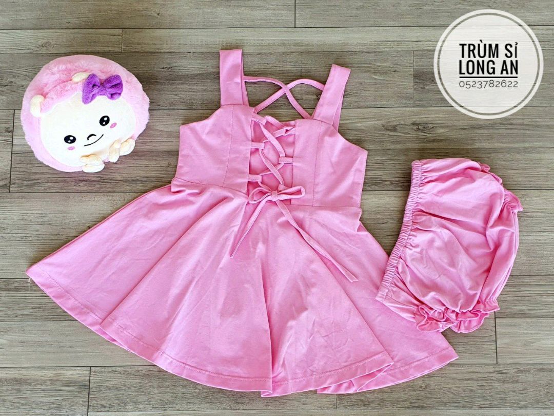 Đầm xòe đan dây bé gái 5-15kg