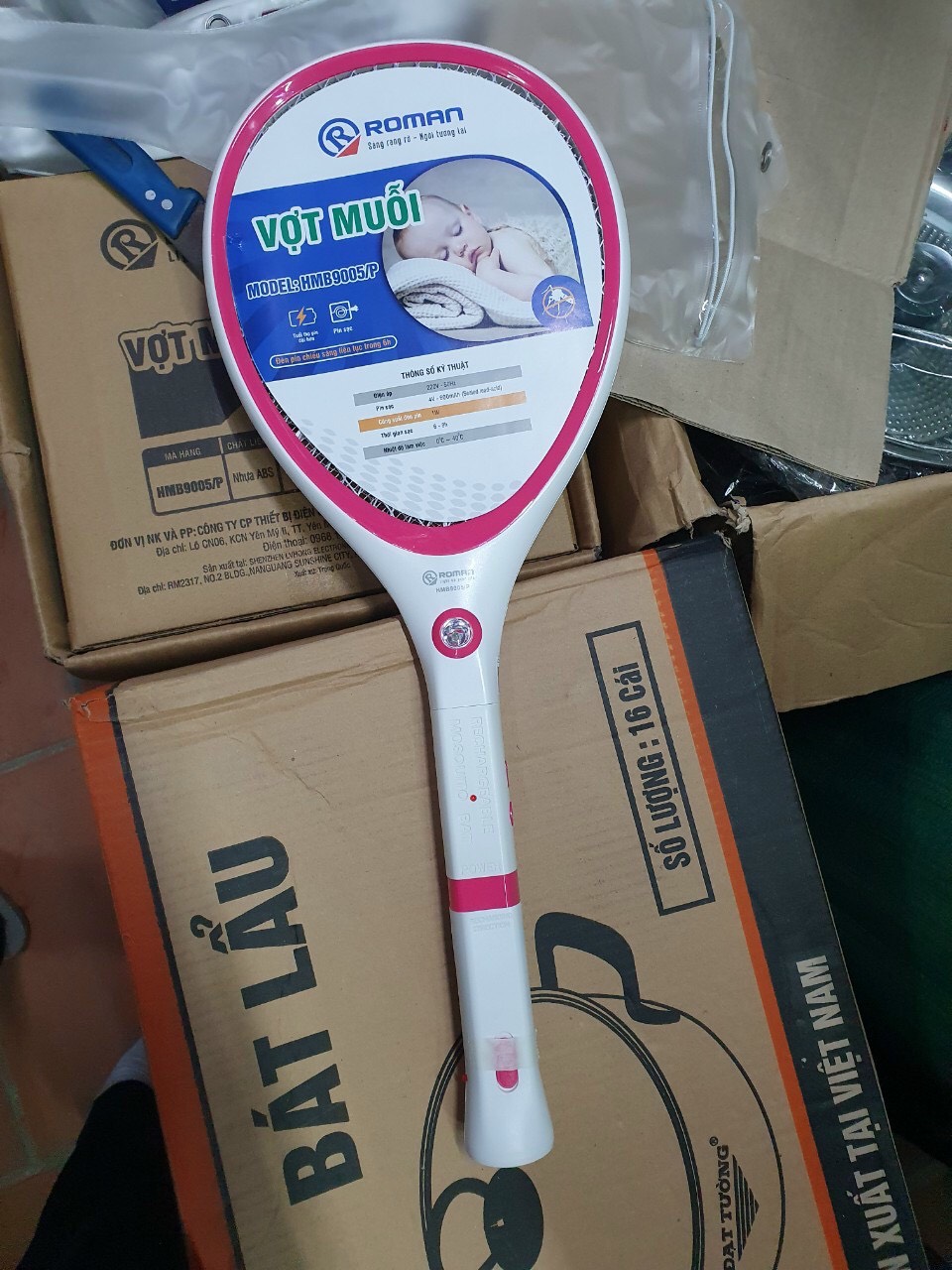 Vợt muỗi roman elg9005 - đèn pin có thể tháo rời