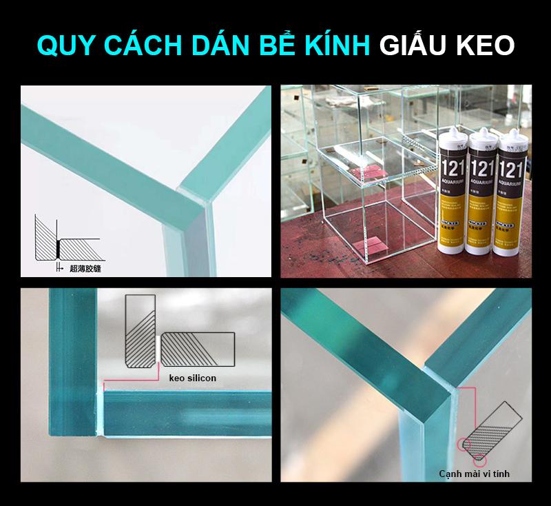 Bể kính siêu trong 5 mặt - 15x15x20 cm