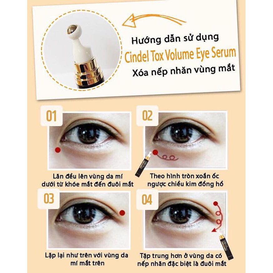 [Hoàn Tiền 8%]Thanh lăn mắt CindelTox Volume Eye Serum