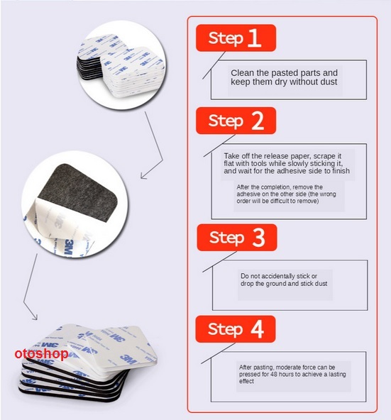 Set of 10 3m 9448A Double-Sided Adhesive Stickers