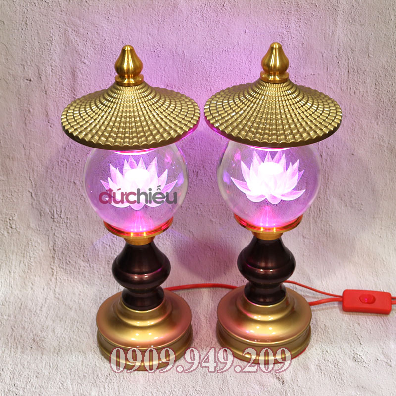 [ Đẹp lung linh ] Đèn thờ cúng pha lê cao cấp dạng tháp – Đức Hiếu Shop