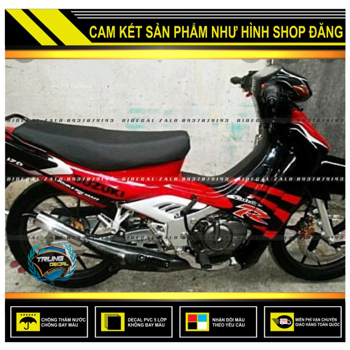 Tem rời satria 2000 phối đỏ đen 2