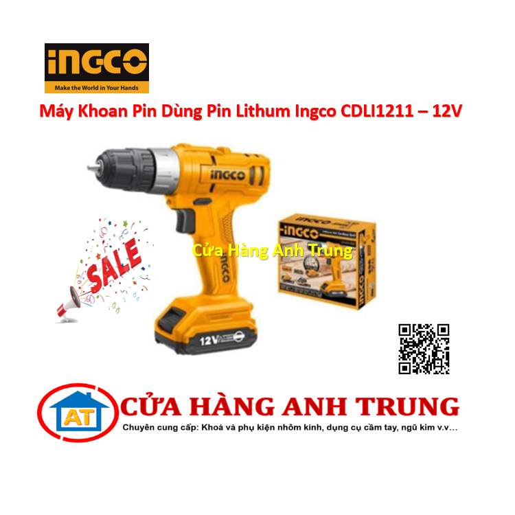 Máy Khoan Pin Dùng Pin Lithum Ingco CDLI1211 - 12V