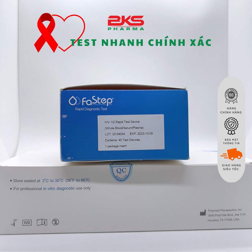 Que test nhanh HIV tại nhà Fastep (Che tên sản phẩm)
