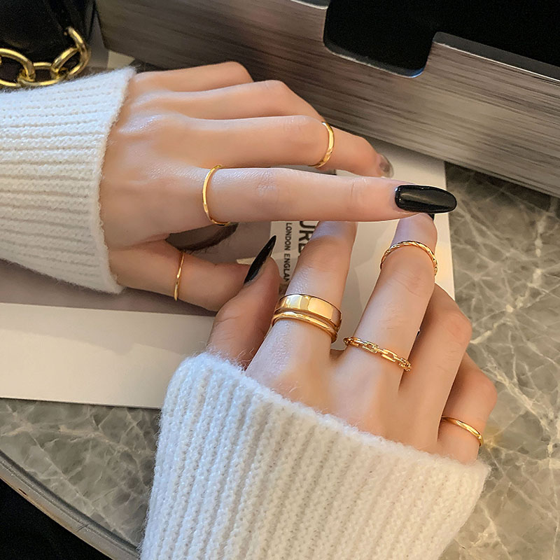 [HCM]Set nhẫn 7 món phong cách midi ring mới lạ